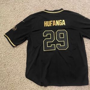 49er Black Hufanga stitched jersey